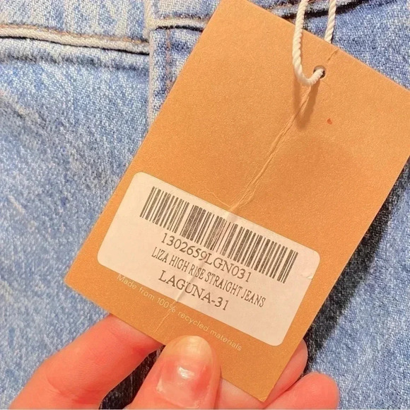 NWT Reformation Liza High Rise Straight Laguna Jeans Size 31 - Picture 5 of 6